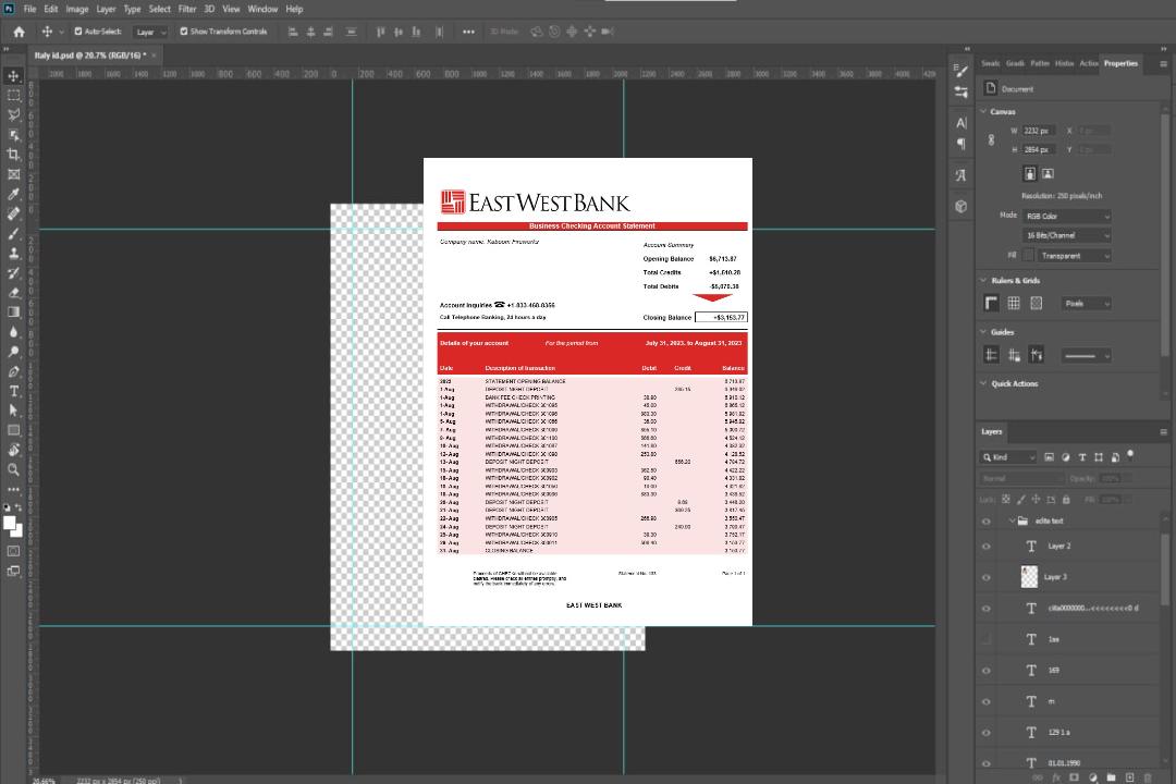 Modèle Word et PDF de relevé de compte d'entreprise de la Cisjordanie Est template Modèle Word et PDF de relevé de compte d'entreprise de la Cisjordanie Est template